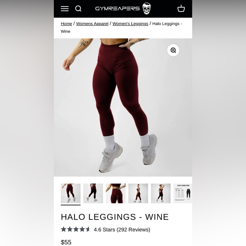 Gymreapers Halo Leggings - Wine